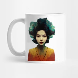 Woman with floral hair Mug